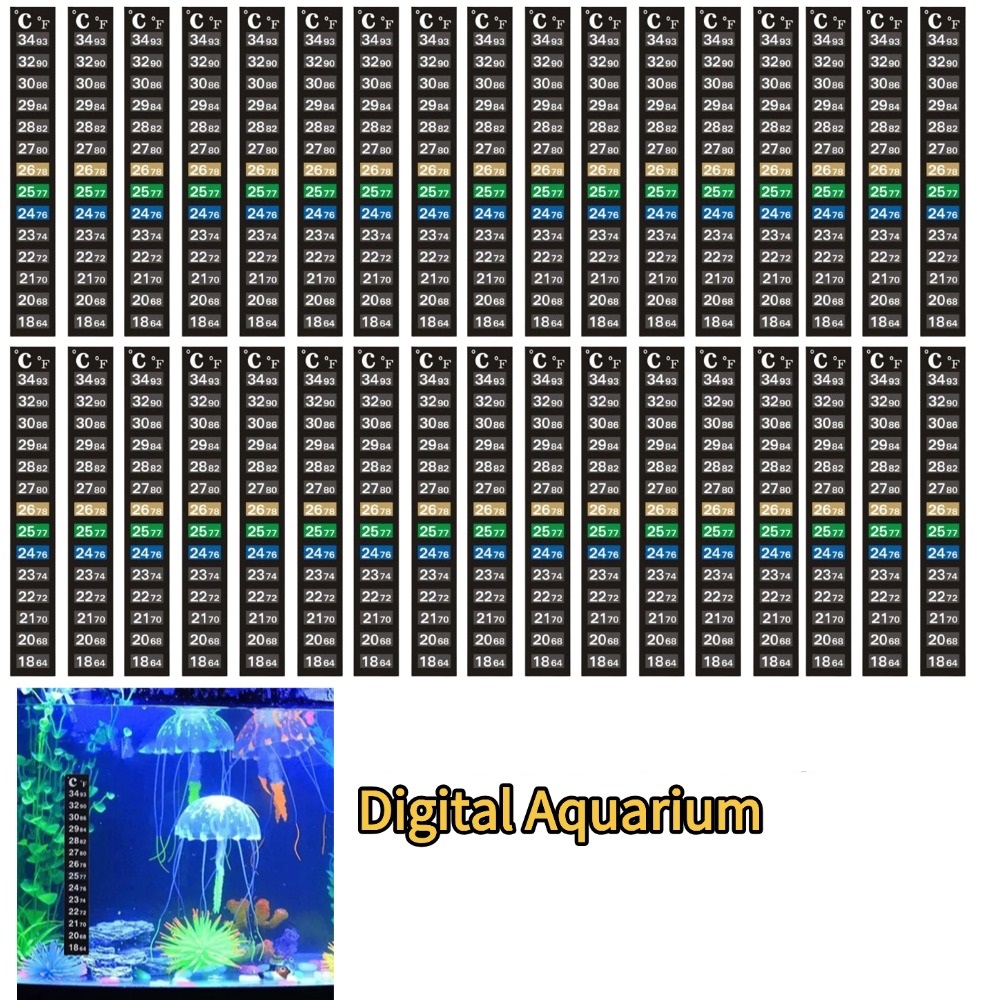 Temperature Strip Thermometer - 1/5pcs Digital Aquarium Home Stick-on Thermometer